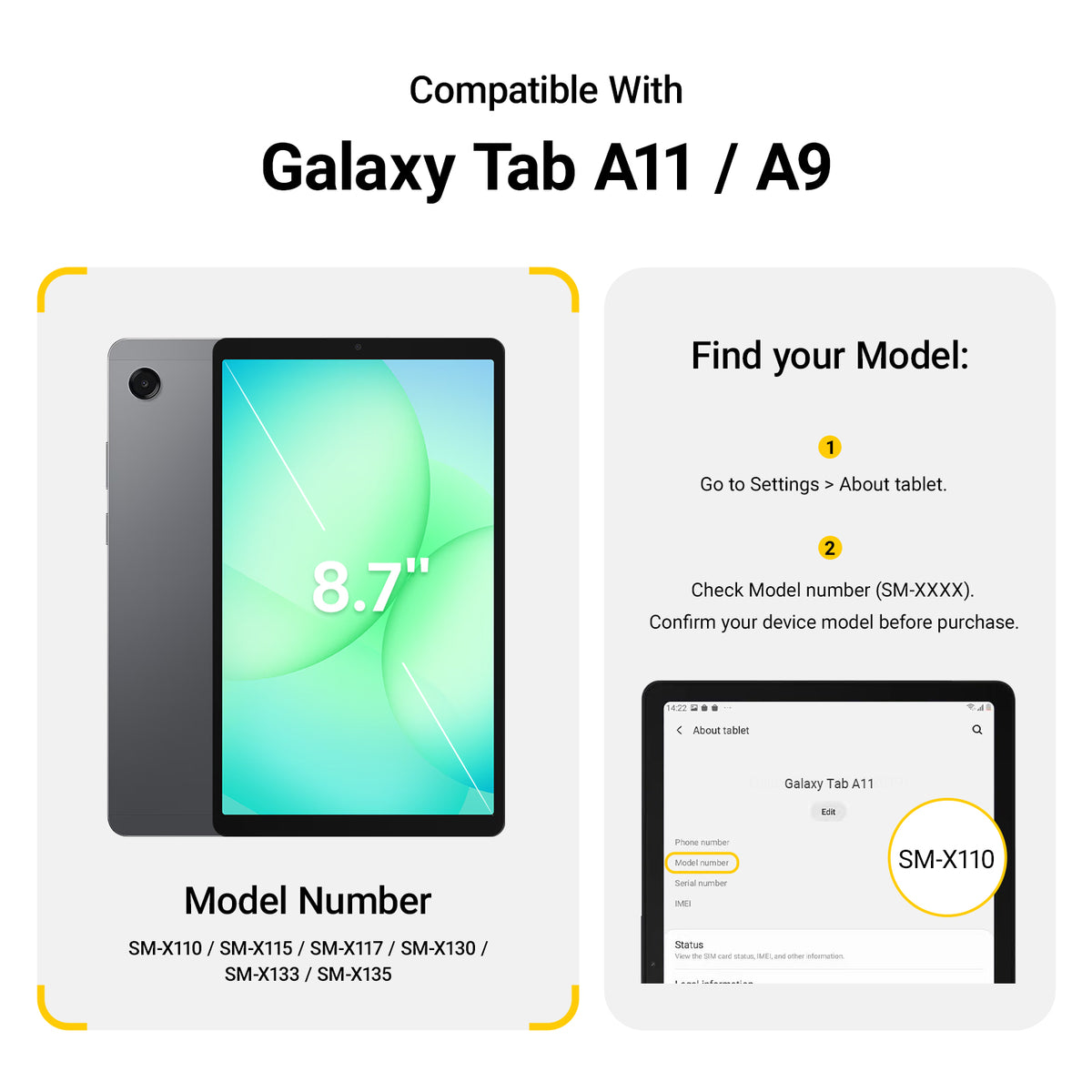 How to find your device model number for Galaxy Tab A11 / A9