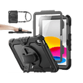 iPad A16/10th Gen rugged case with hand strap, black