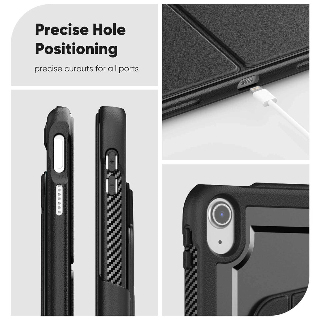 SEYMAC iPad A16 11 Inch Case (2025) close-up showing precise hole positioning for all ports.