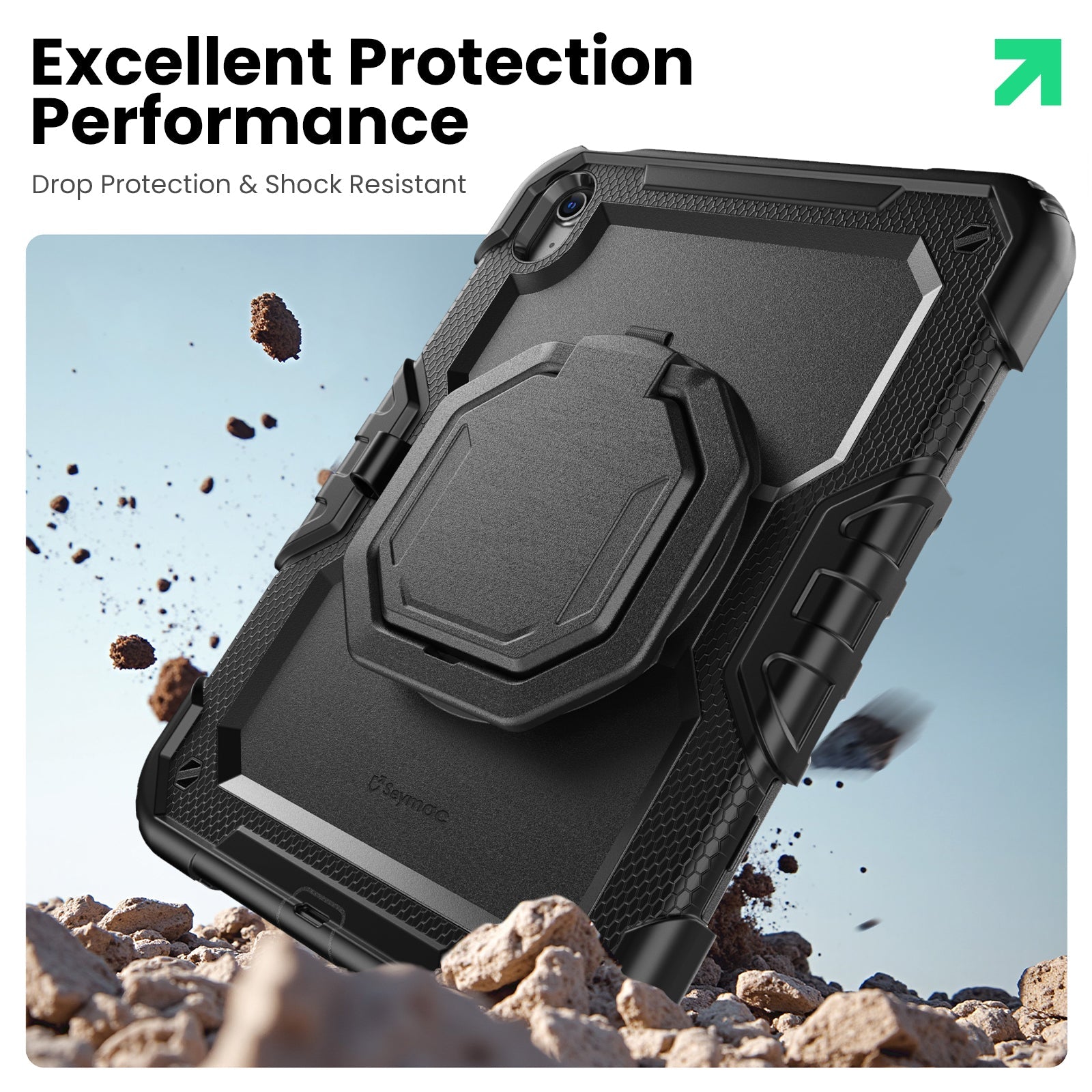iPad (A16) 11th/10th Gen 11/10.9 Inch Rugged Case with 360° Rotating Hand Grip