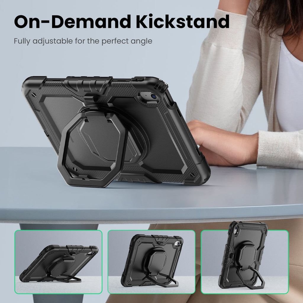 iPad (A16) 11th/10th Gen 11/10.9 Inch Rugged Case with 360° Rotating Hand Grip