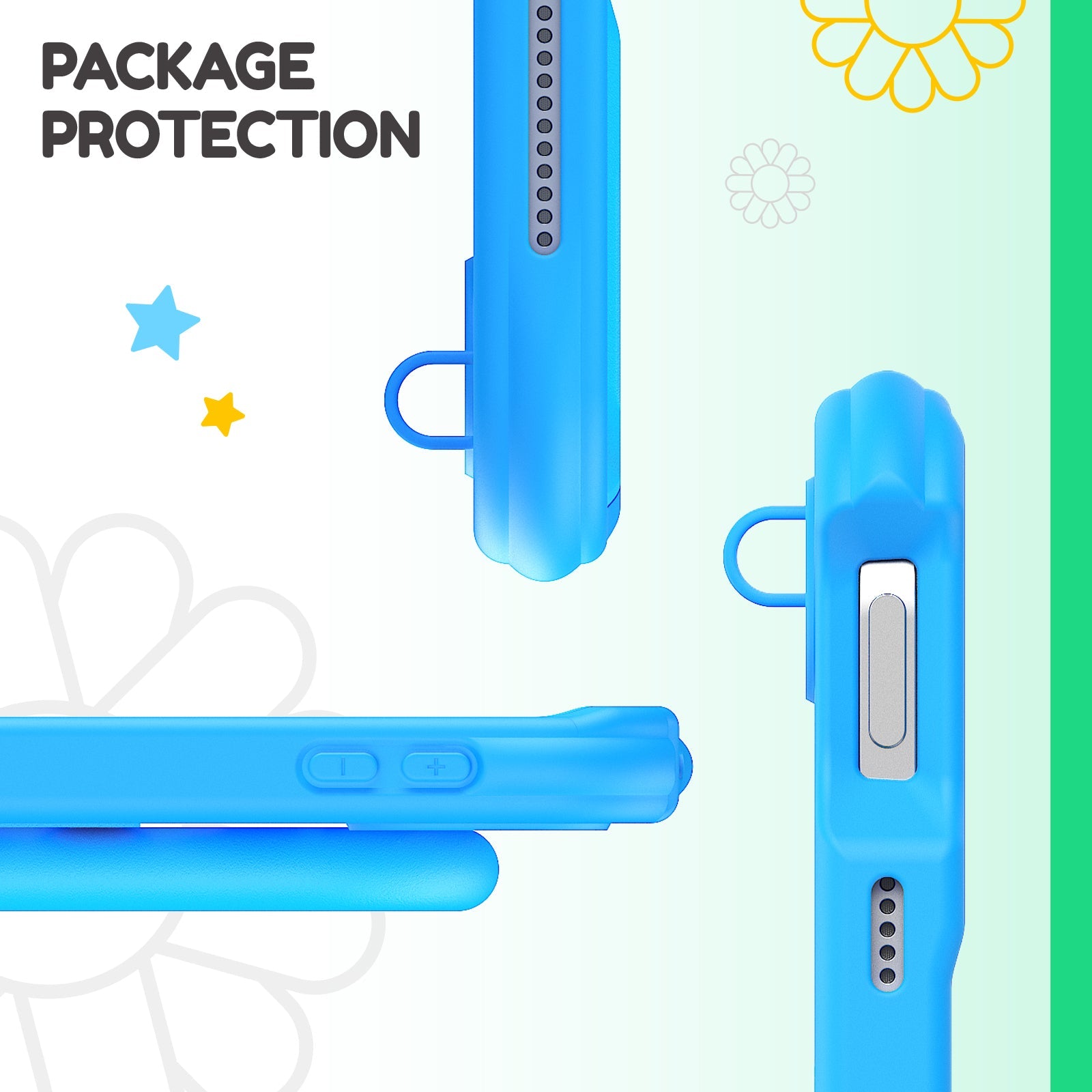 iPad (A16) 11th/10th Gen 11/10.9 Inch Kids Tablet Case - Shockproof Handle Stand Cover,Highlighter Blue-t4option0_1