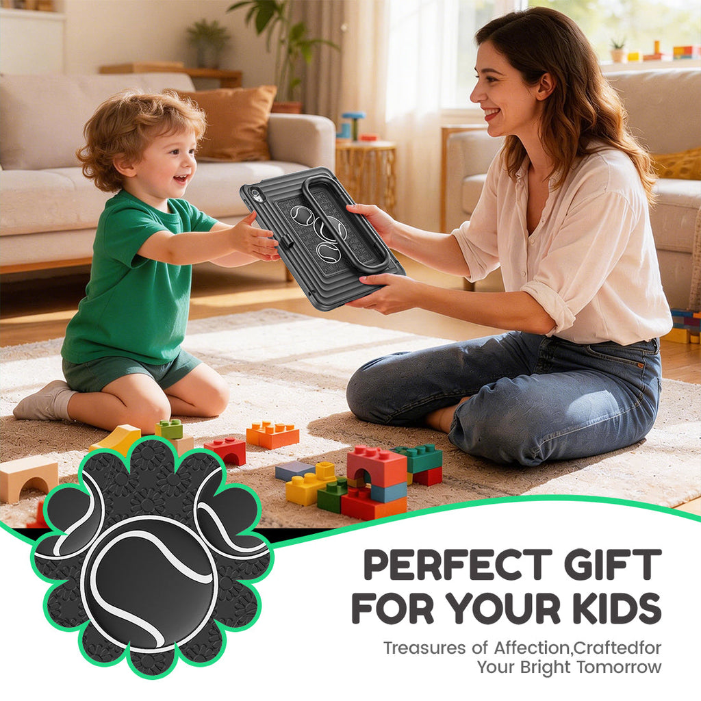 iPad (A16) 11th/10th Gen 11/10.9 Inch Kids Tablet Case - Shockproof Handle Stand Cover,Black-t4option0_5