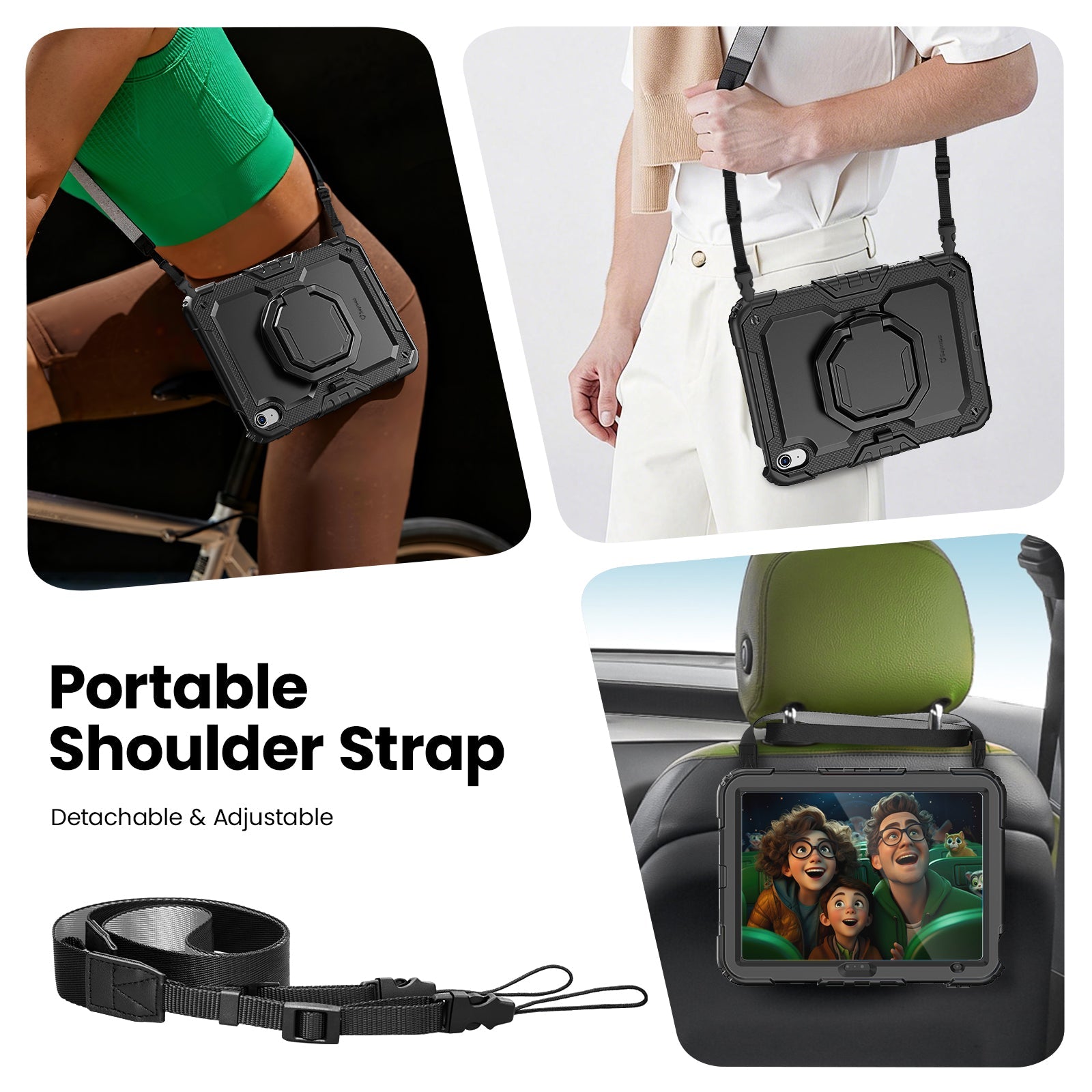 iPad (A16) 11th/10th Gen 11/10.9 Inch Rugged Case with 360° Rotating Hand Grip