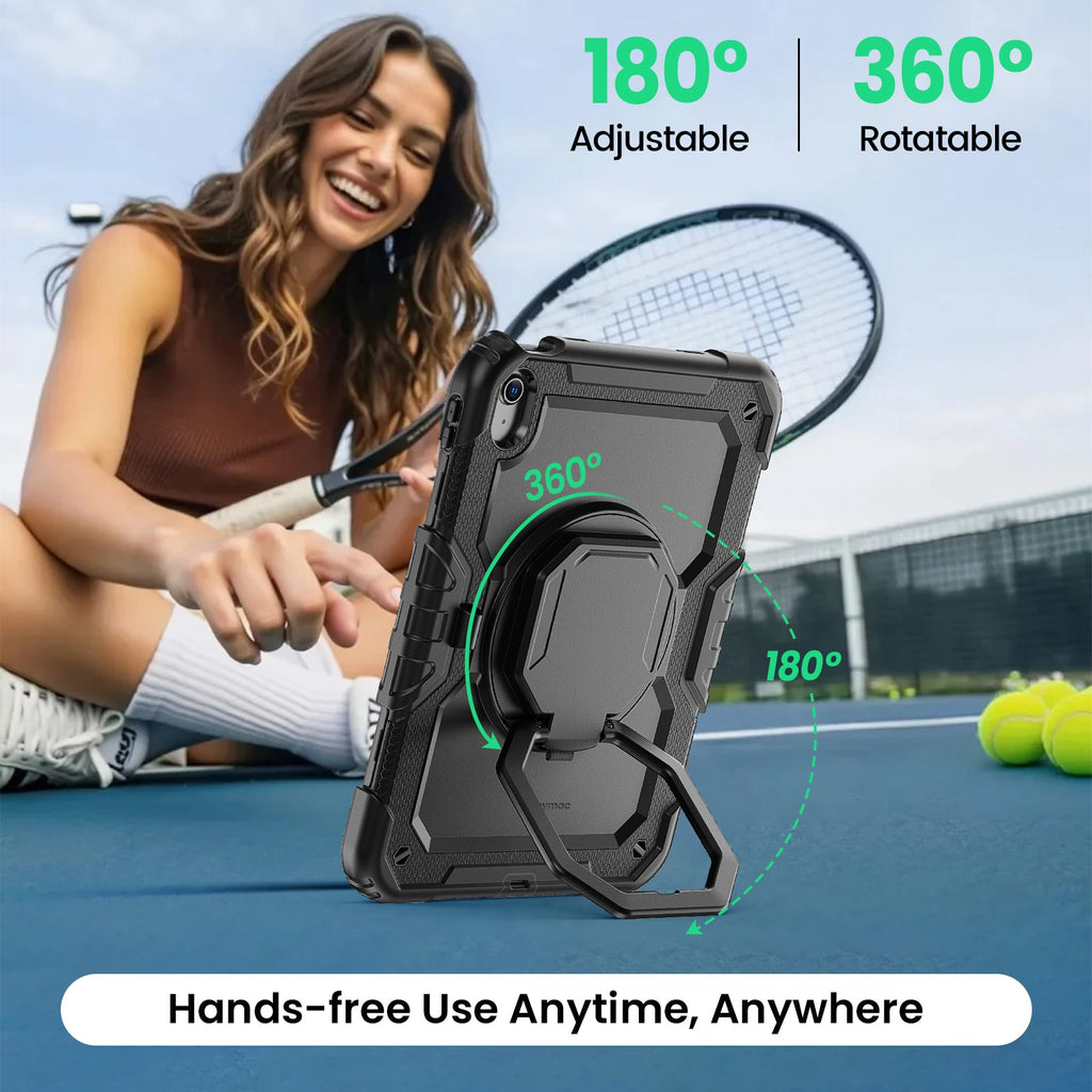 iPad (A16) 11th/10th Gen 11/10.9 Inch Rugged Case with 360° Rotating Hand Grip