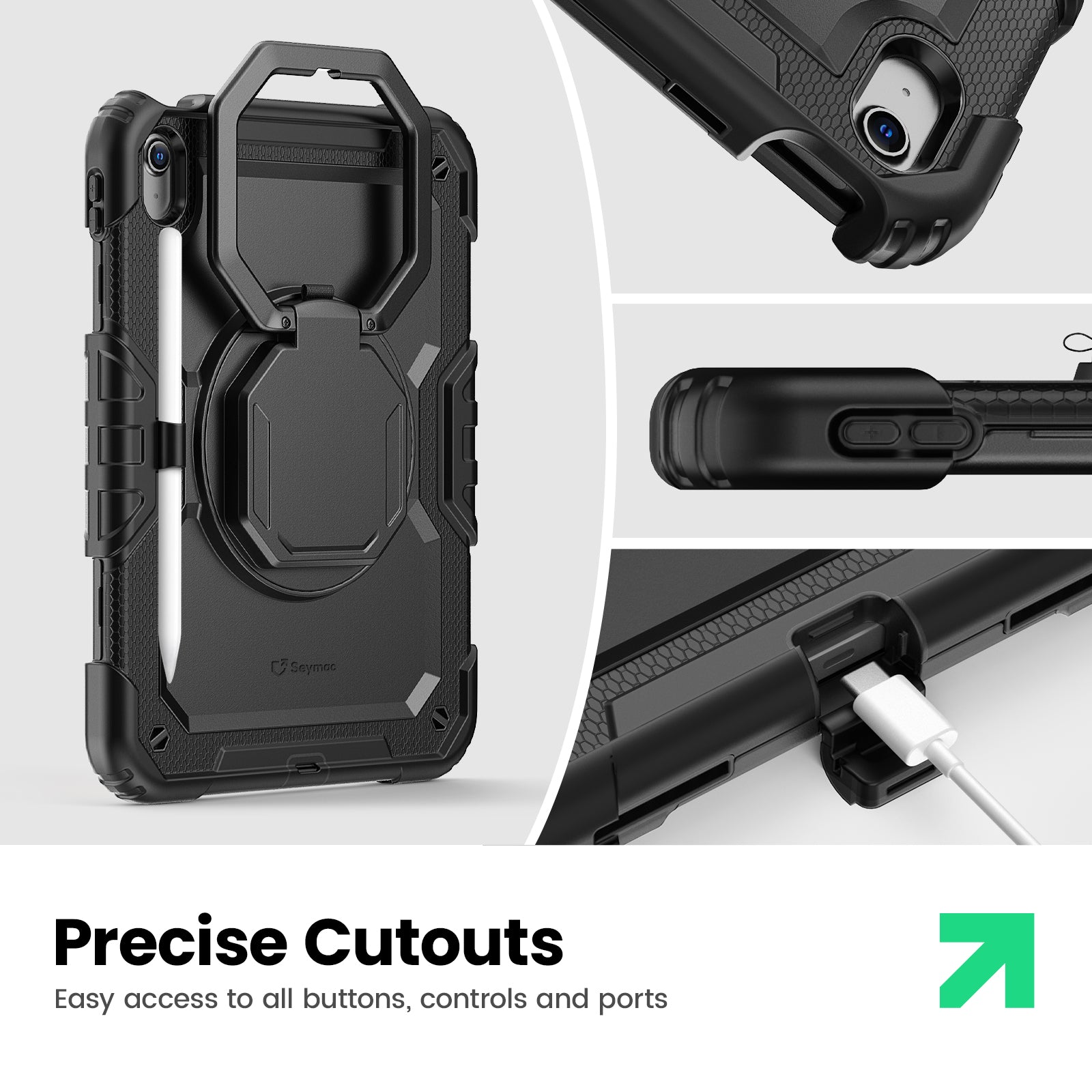 iPad (A16) 11th/10th Gen 11/10.9 Inch Rugged Case with 360° Rotating Hand Grip