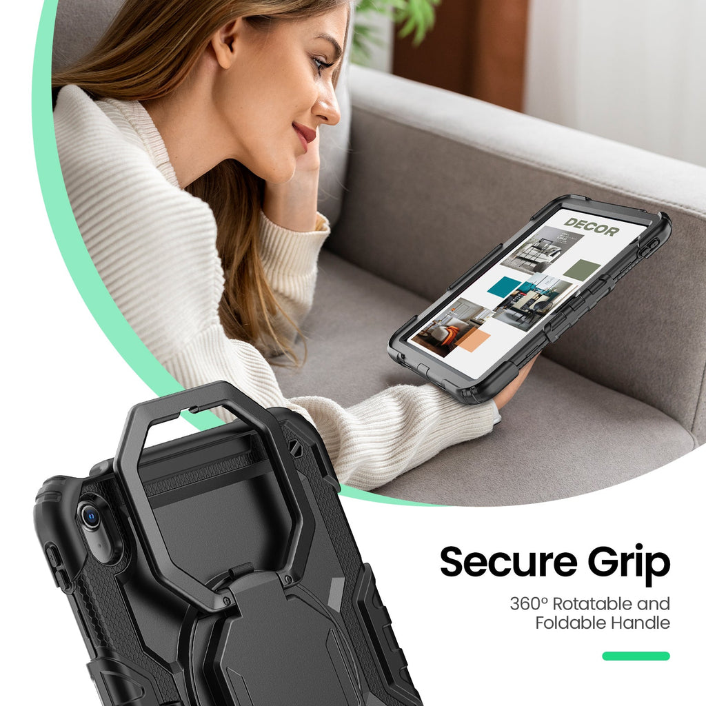 iPad (A16) 11th/10th Gen 11/10.9 Inch Rugged Case with 360° Rotating Hand Grip