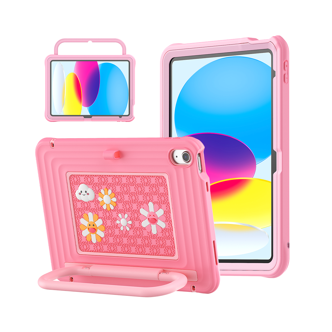 iPad (A16) 11th/10th Gen 11/10.9 Inch Kids Tablet Case - Shockproof Handle Stand Cover,Pink-t4option0_4
