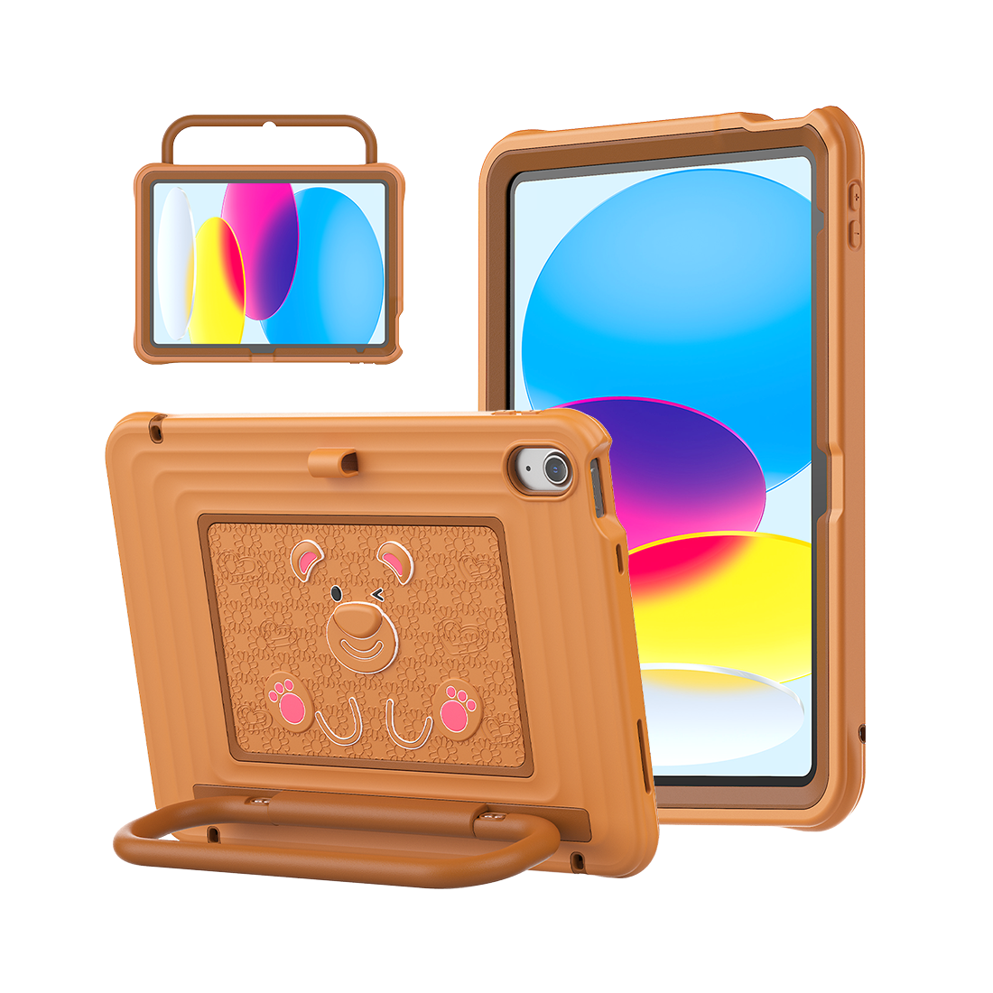 iPad (A16) 11th/10th Gen 11/10.9 Inch Kids Tablet Case - Shockproof Handle Stand Cover,Ginger-t4option0_3