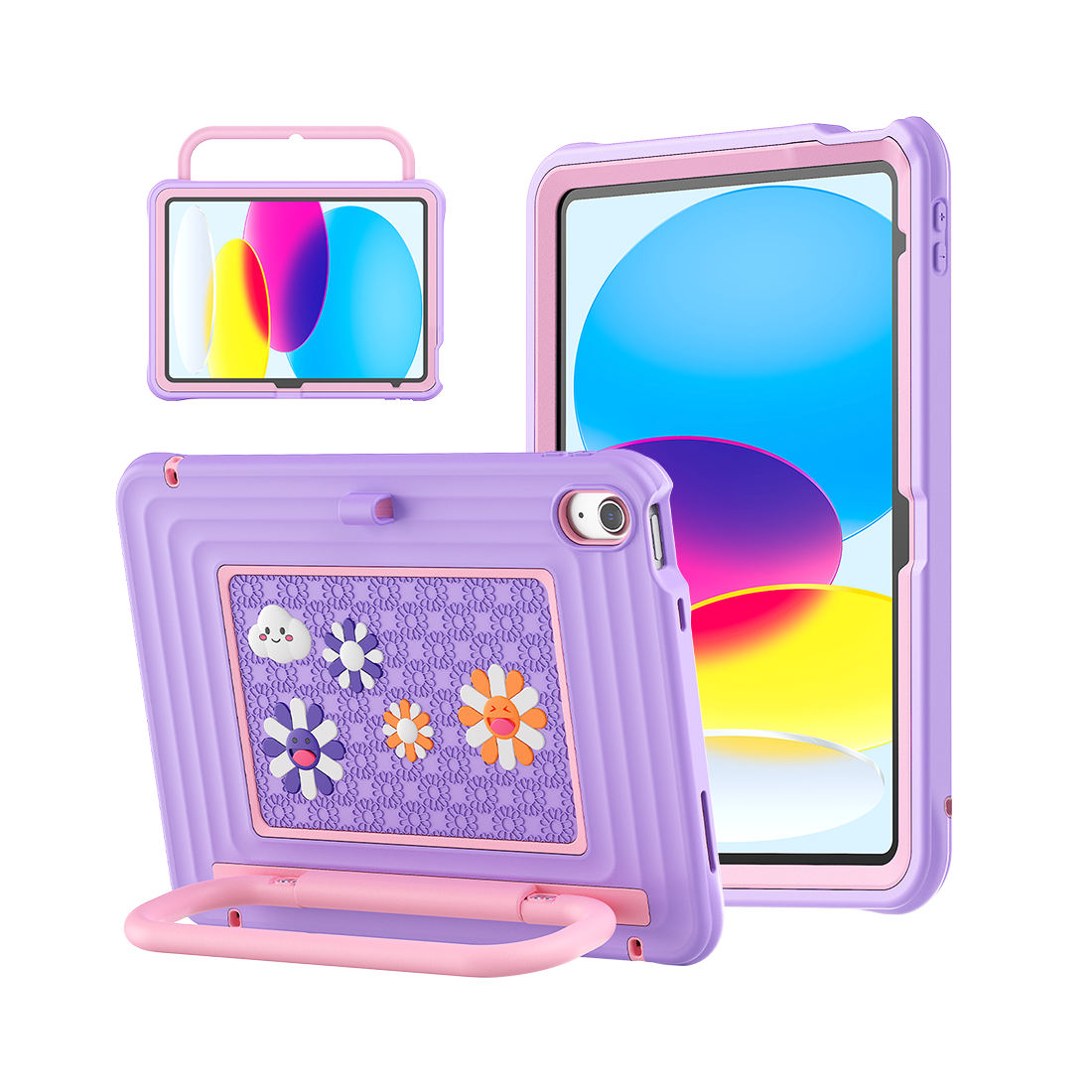 iPad (A16) 11th/10th Gen 11/10.9 Inch Kids Tablet Case - Shockproof Handle Stand Cover,Violet-t4option0_2