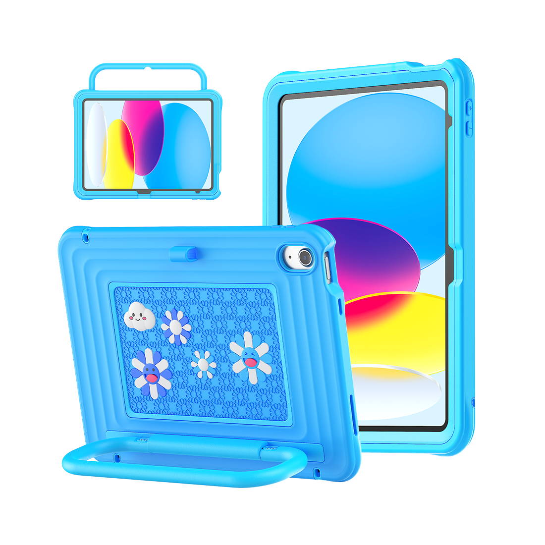 iPad (A16) 11th/10th Gen 11/10.9 Inch Kids Tablet Case - Shockproof Handle Stand Cover,Highlighter Blue-t4option0_1