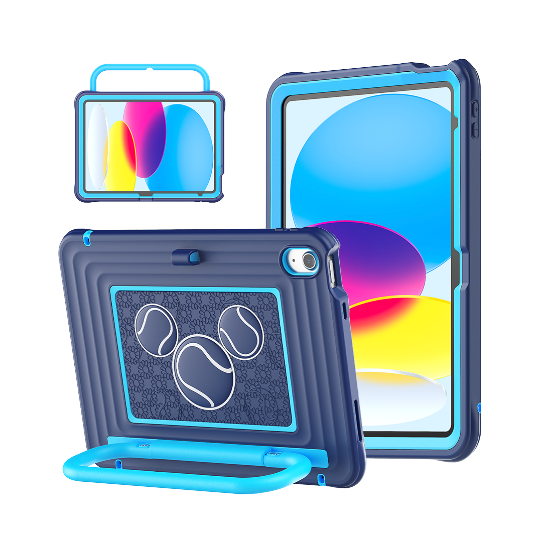 iPad (A16) 11th/10th Gen 11/10.9 Inch Kids Tablet Case - Shockproof Handle Stand Cover,Indigo-t4option0_0