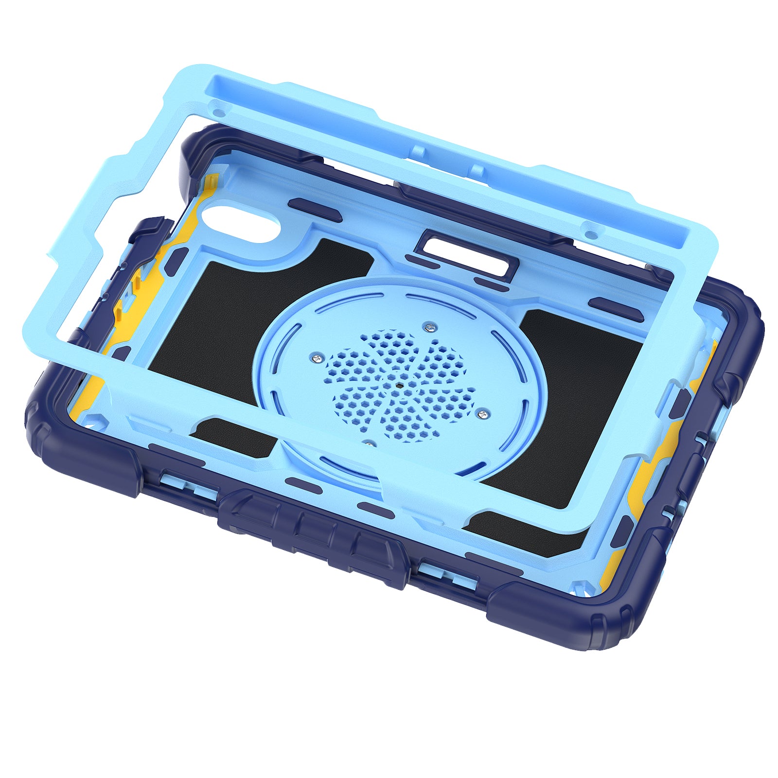 Shock‑G 3‑Layer Armor & Rotating Hand Grip for iPad Mini 8.3" (A17 Pro/6th Gen)