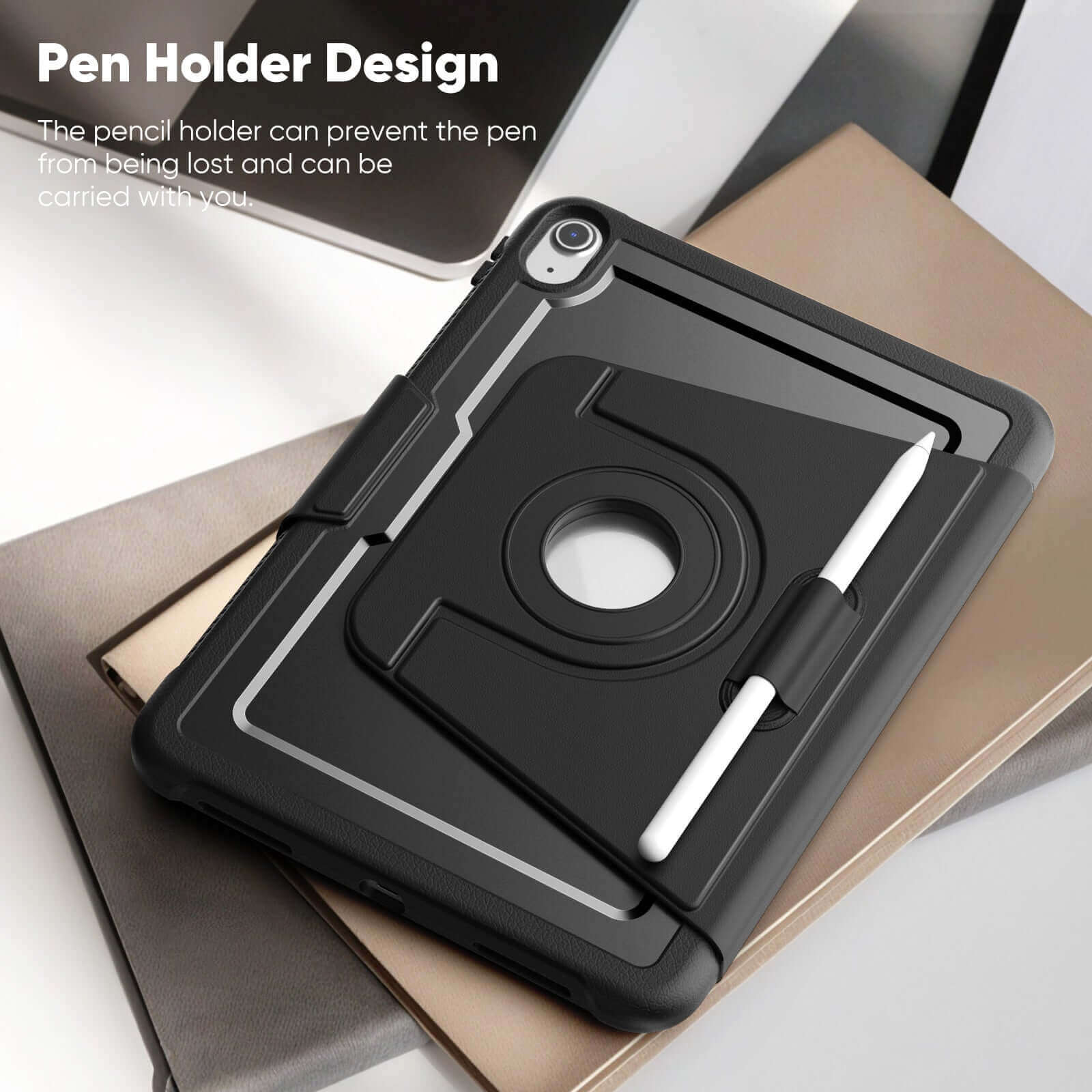 SEYMAC iPad A16 11 Inch Case (2025) showcasing a pen holder design for easy portability and convenience.