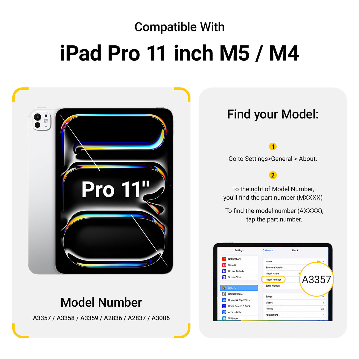 How to find your device model number for iPad Pro 11 M5