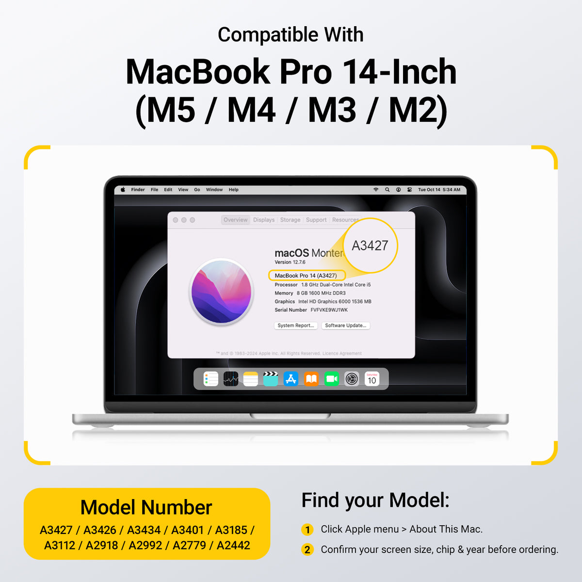 How to find your device model number for Macbook Pro 14-inch