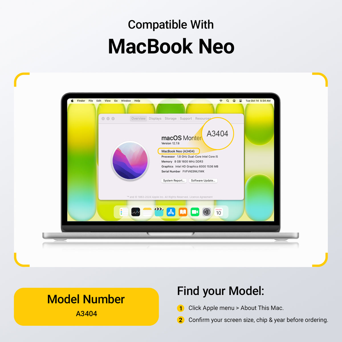 How to find your device model number for Macbook Neo 13-inch